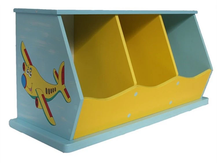 3 Cabinets Blue Kids Toy Box