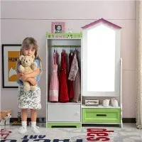 Beyaz Çok Fonksiyonlu Çocuk Gardırop ve Ayna