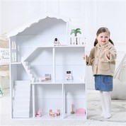 Beyaz Ahşap Dollhouse Kitaplık